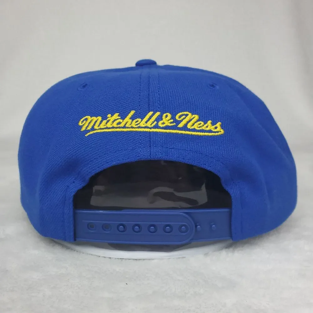Golden State Warriors Mitchell & Ness‎ NBA Snapback Hat Cap Script 3D Logo NWT